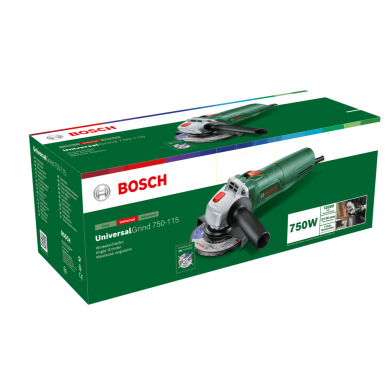 Elektrinis kampinis šlifuolkis Bosch UniversalGrind 750-115, 750 W 1