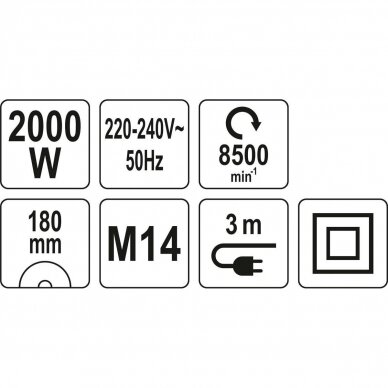 Elektrinis kampinis šlifuolkis Yato YT-82104, 2000W, 180 mm 2