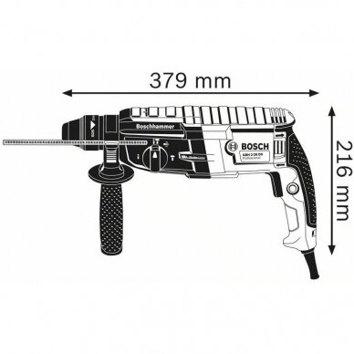 Elektrinis perforatorius Bosch GBH 2-28, 3.2 J 1