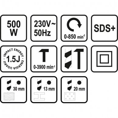 Elektrinis perforatorius Sthor 79049, 500 W, SDS PLUS 4