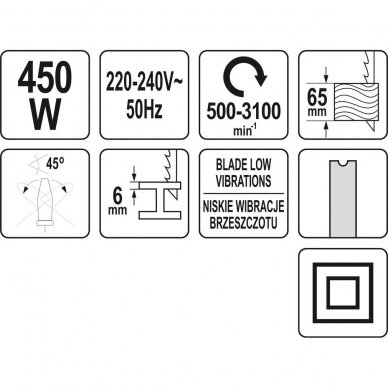 Elektrinis siaurapjūklis Yato YT-82274, 450W, labai maža vibracija 4