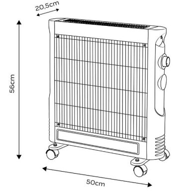 Elektrinis kvarcinis inforaudonųjų spindulių šildytuvas NEO 90-111, 600W/1200W 4