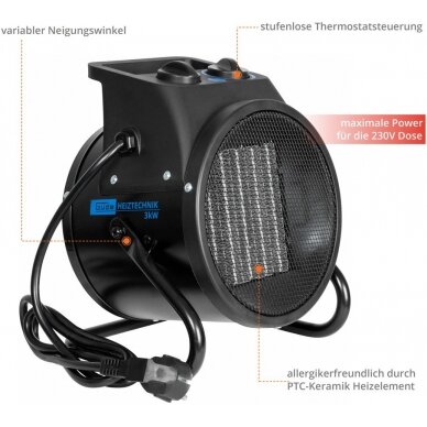 Elektrinis šildytuvas Gude GEH 3000 P 1