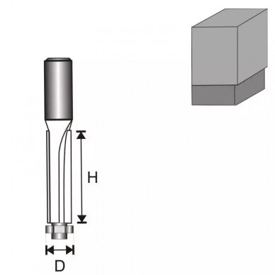 Freza medžiui Dedra 07F091B, 8 D 13 H 50 mm 1