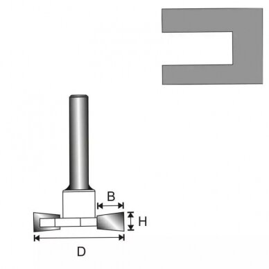 Freza medžiui Dedra 07F122B, 8 D 32 H 6,35 B 9,4  mm 1