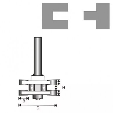 Freza medžiui Dedra 07F211B, 8 D 41 H 6,35 B 9,5 mm 1