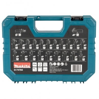 Frezų komplektas MAKITA D-74784, 22vnt., 8mm 1