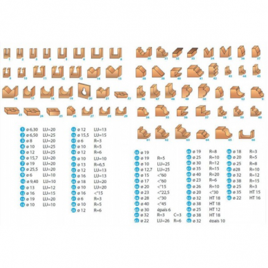Frezų rinkinys medienai Leman, 66 vnt 2