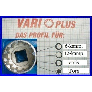 Galvučių komplektas 1/4" Varioplus" (4-14 mm) 1