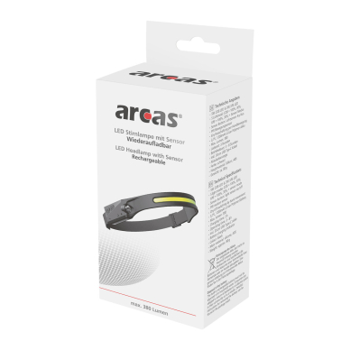 Galvos žibintuvėlis, 5W + 3W, įkraunamas USB-C, ARCAS 1