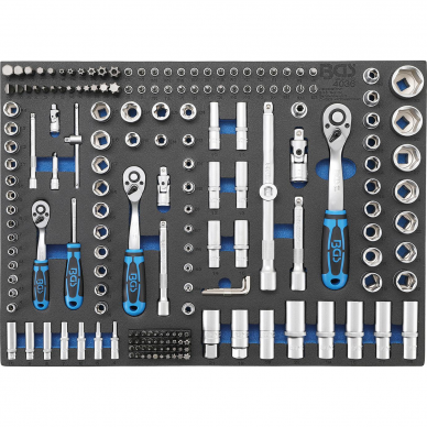 Galvučių rinkinys BGS-technic, 6.3 mm (1/4") / 10 mm (3/8") / 12,5 mm (1/2"), 192 vnt.