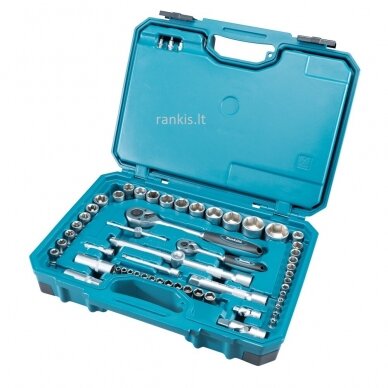 Galvučių, raktų ir antgalių rinkinys Makita E-10883, 221vnt, 1/2" + 1/4" 1