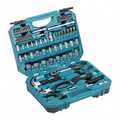 Galvučių, raktų ir antgalių rinkinys Makita E-10899, 76vnt, 3/8" + 1/4"