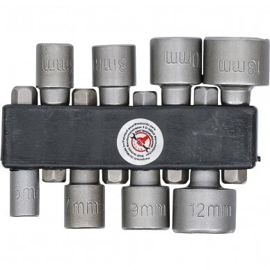 Galvučių rinkinys BGS-technic 1/4", 5-13mm, 8 vnt. 1