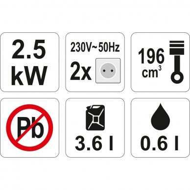 Generatorius benzininis Yato 2700W AVR (230V) 1