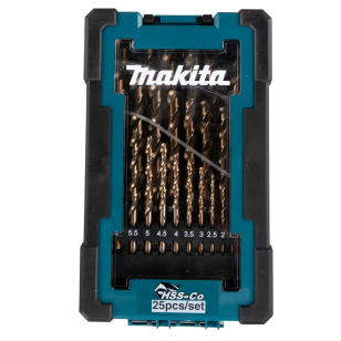 Grąžtų komplektas Makita D-67577, 25 vnt., (1-13mm) HSS-Co 5%