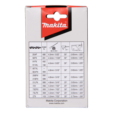 Grandinė Makita 191H00-0, CC 90PX, 25cm/10", 3/8", 1.1mm, 40H 2