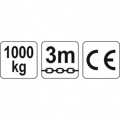 Grandininė gervė Yato 3M, 1,0 T (YT-58951) 2