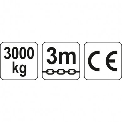 Grandininė gervė Yato 3M, 3,0 T (YT-58954) 2