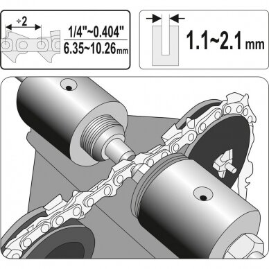 Grandininio pjūklo grandinės kniedijimo staklės Yato YT-84970 3