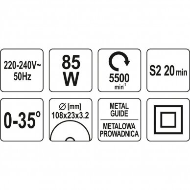 Grandinių galandymo staklės elektrinės Yato YT-84990, 85W, 5500 aps. 4