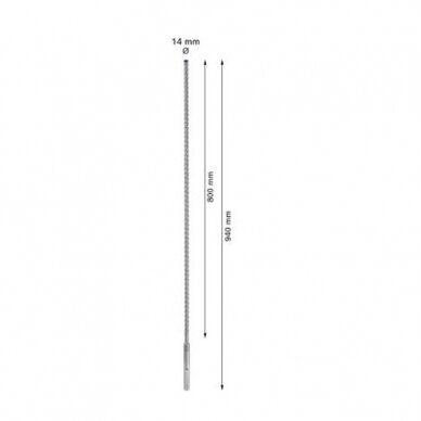 Grąžtas betonui Bosch SDS-max-8X, 14x800x940 mm, 2608900210 1