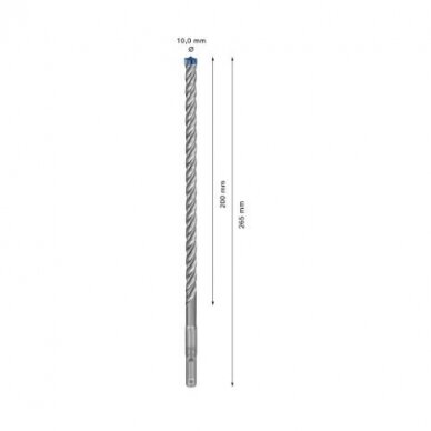 Grąžtas betonui Bosch SDS-plus, 10x200x265mm, 1 vnt. 2608900099 2