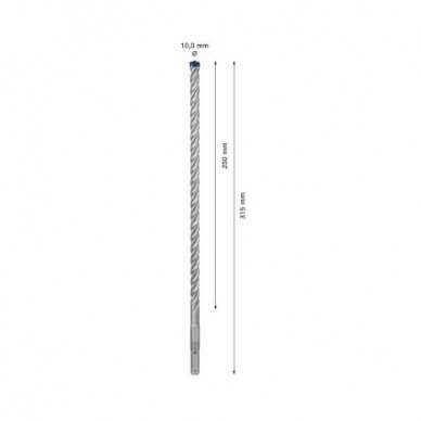 Grąžtas betonui Bosch SDS-plus, 10x250x315mm, 1 vnt. 2608900100 2