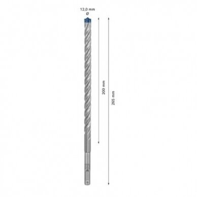 Grąžtas betonui Bosch SDS-plus, 12x200x265mm, 30 vnt. 2608900190 2