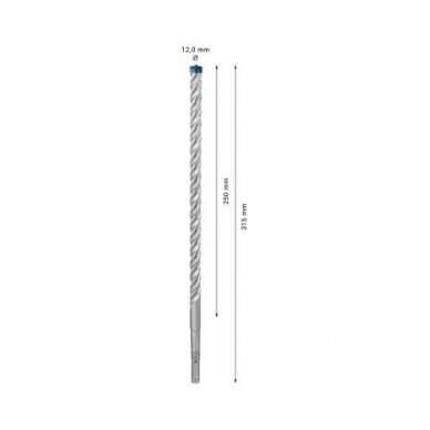 Grąžtas betonui Bosch SDS-plus, 12x250x315mm, 1 vnt. 2608900111 2