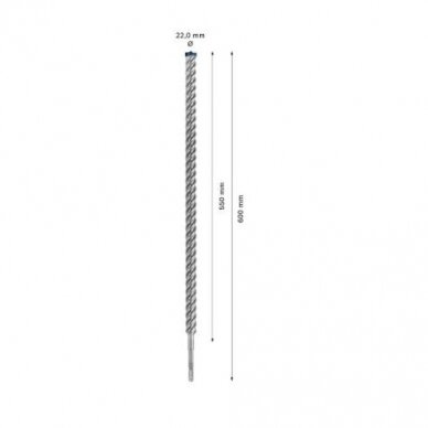 Grąžtas betonui Bosch SDS-plus, 22x550x600mm, 1 vnt. 2608900148 2