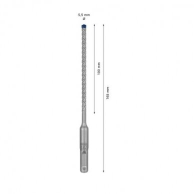 Grąžtas betonui Bosch SDS-plus, 5.5x100x165mm, 1 vnt. 2608900066 2