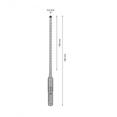 Grąžtas betonui Bosch SDS-plus, 5x100x165mm, 30 vnt. 2608900179 2