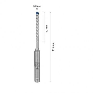 Grąžtas betonui Bosch SDS-plus, 5x50x115mm, 1 vnt. 2608900059 2