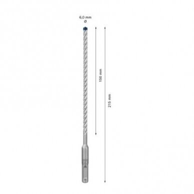 Grąžtas betonui Bosch SDS-plus, 6x150x215mm, 30 vnt. 2608900182 2