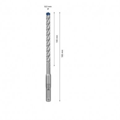 Grąžtas betonui Bosch SDS-plus, 8x100x165mm, 30 vnt. 2608900183 2