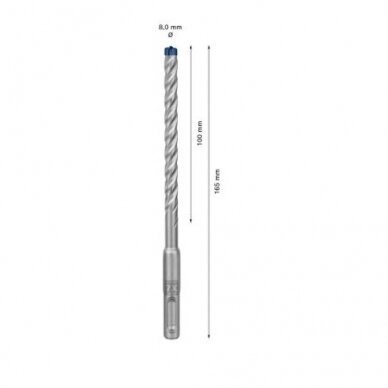 Grąžtas betonui Bosch SDS-plus, 8x100x165mm, 50 vnt. 2608900192 2