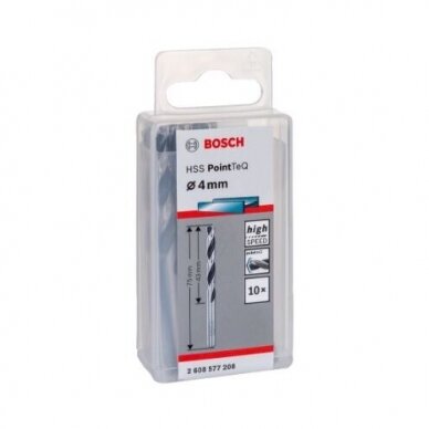 Grąžtas metalui Bosch PointTeQ, 4x43x75 mm, 10 vnt., 2608577208 1