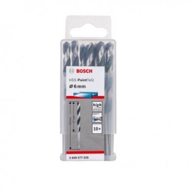 Grąžtas metalui Bosch PointTeQ, 6x57x93 mm, 10 vnt., 2608577228 1