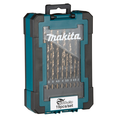 Grąžtų komplektas Makita D-67561, 19 vnt. (1-10mm) HSS-Co 5% 3