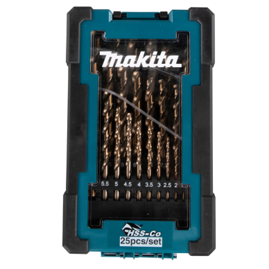 Grąžtų komplektas Makita D-67577, 25 vnt., (1-13mm) HSS-Co 5% 1