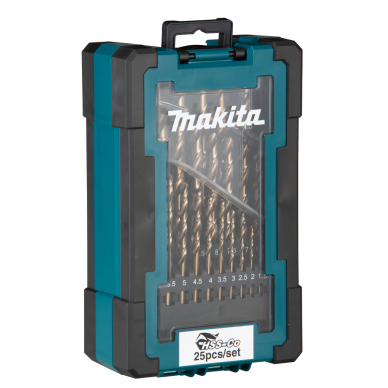 Grąžtų komplektas Makita D-67577, 25 vnt., (1-13mm) HSS-Co 5% 3