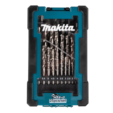 Grąžtų komplektas Makita D-67555, 25 vnt. (1-13mm) metalui HSS-G 1