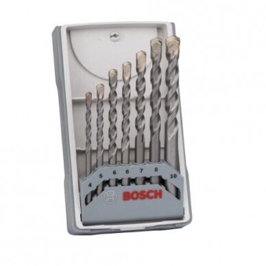 Grąžtų komplektas betonui Bosch Silver Percussion, 4-10 mm, 7 vnt. 2607017082