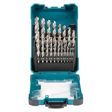 Grąžtų komplektas Makita D-67549, 19 vnt. (1-10mm) metalui HSS-G