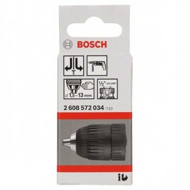 Greitai fiksuojamas grąžto lizdas Bosch iki 13 mm (2608572034) 1