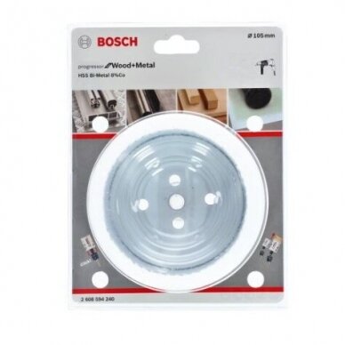 Gręžimo karūna Bosch Progressor for Wood and Metal, 105mm, 2608594240 1