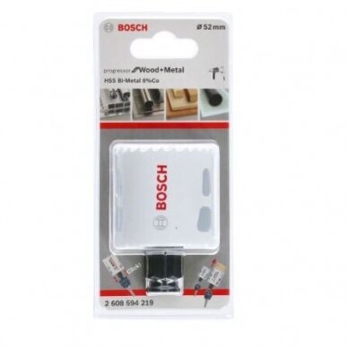 Gręžimo karūna Bosch Progressor for Wood and Metal, 52mm, 2608594219 1