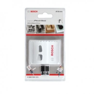 Gręžimo karūna Bosch Progressor for Wood and Metal, 56mm, 2608594221 1