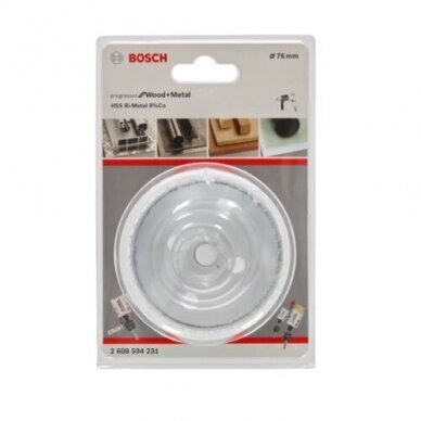 Gręžimo karūna Bosch Progressor for Wood and Metal, 76mm, 2608594231 1